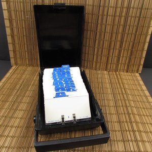 Vintage Rolodex RC-24 Travel Carry Handle Alpha Tabs Blank Cards